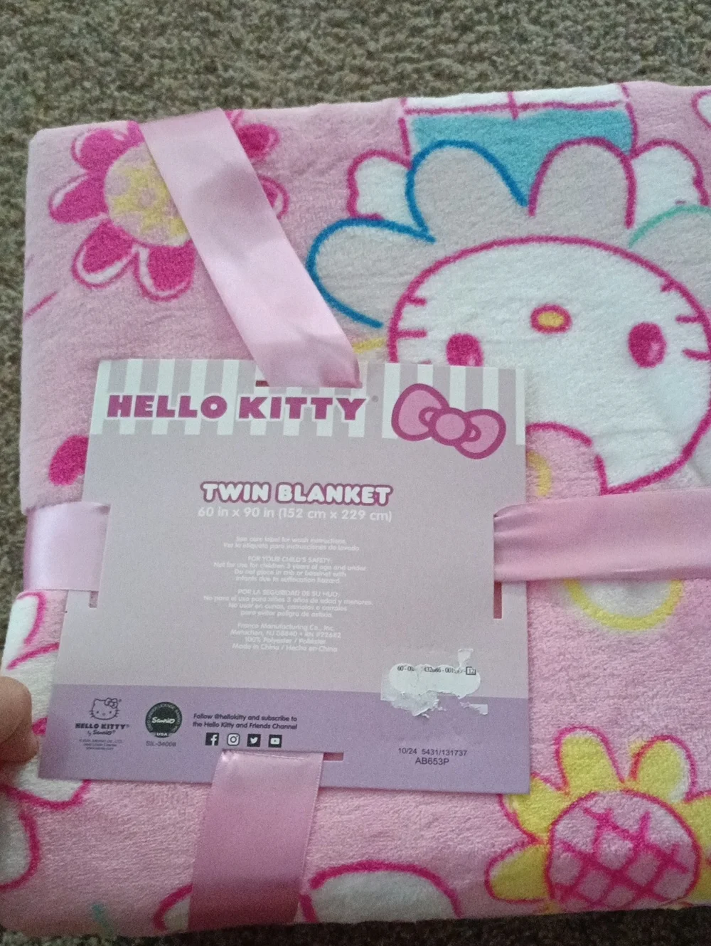 Hello Kitty Pink Twin Blanket for Kids